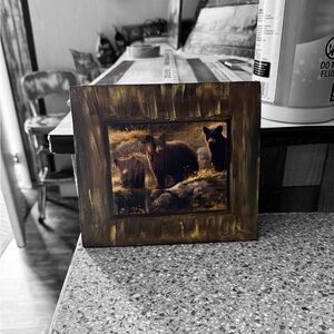 Rustic Bear Wall Art | Cabin Lodge Woodland Decor | 7.5x7.5